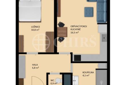 Pronájem bytu 2+kk, 39m², ul. Zálesí 1073/7, Praha 4 – Braník