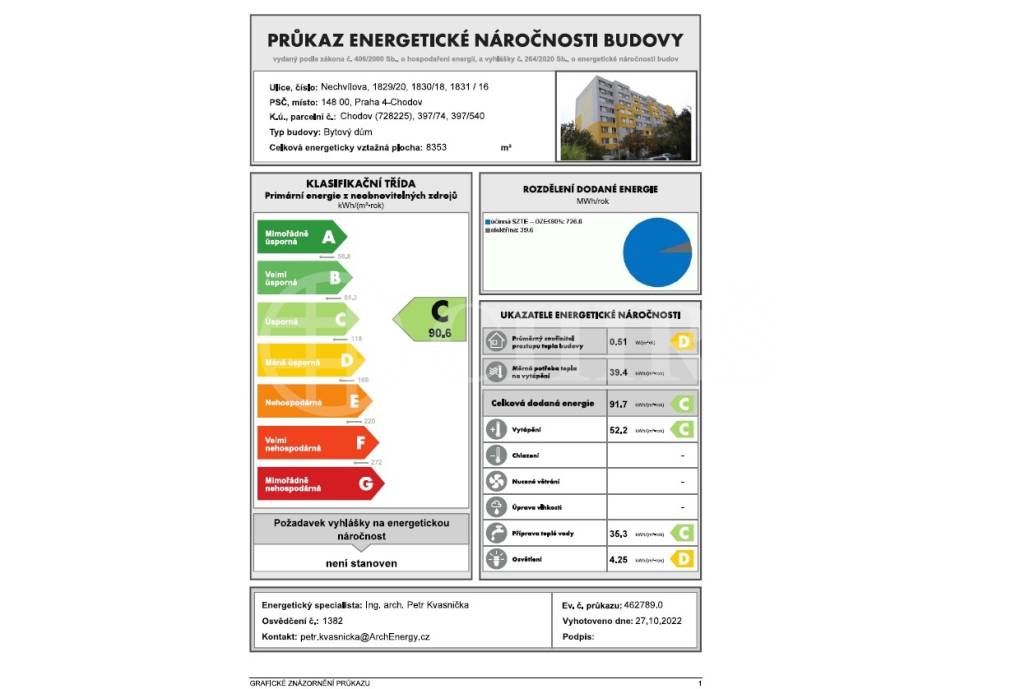 Pronájem bytu 1+kk, OV, 34 m2, ul. Nechvílova 1830/18, Praha 11 - Chodov