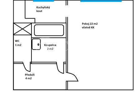 Prodej bytu 1+kk, DV, 30m2, ul. Brechtova 826/20, Praha 4 - Háje