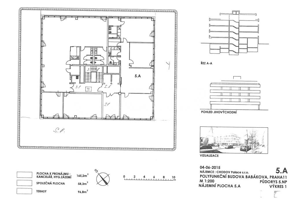 Pronájem komerčního objektu, 800m2, ul. Babákova 2150/2, Praha 11 - Chodov