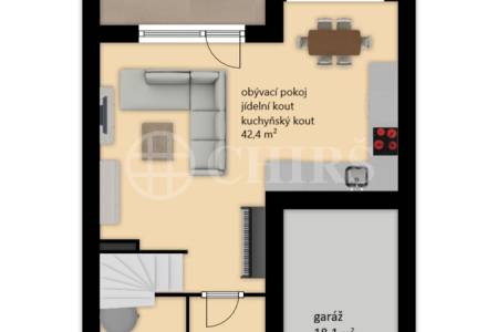 Prodej rodinného domu 5+kk s balkonem, garáží a zahradou, ul. Dělená 961/4, Praha 5 - Řeporyje