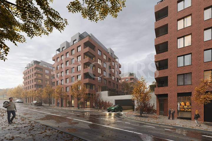 Prodej novostavby bytu 2+kk se zahradou, terasou, lodžií, sklepem a garážovým stáním, DV, 64 m2, Praha 10 - Vršovice