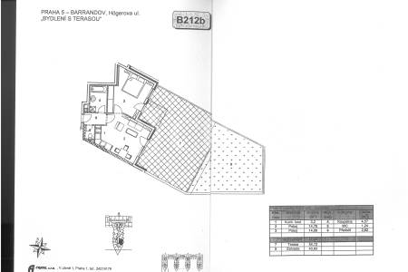 Prodej bytu 2+kk s předzahrádkou a terasou, OV, 49m2, ul. Högerova 1098/15, Praha 5 - Hlubočepy