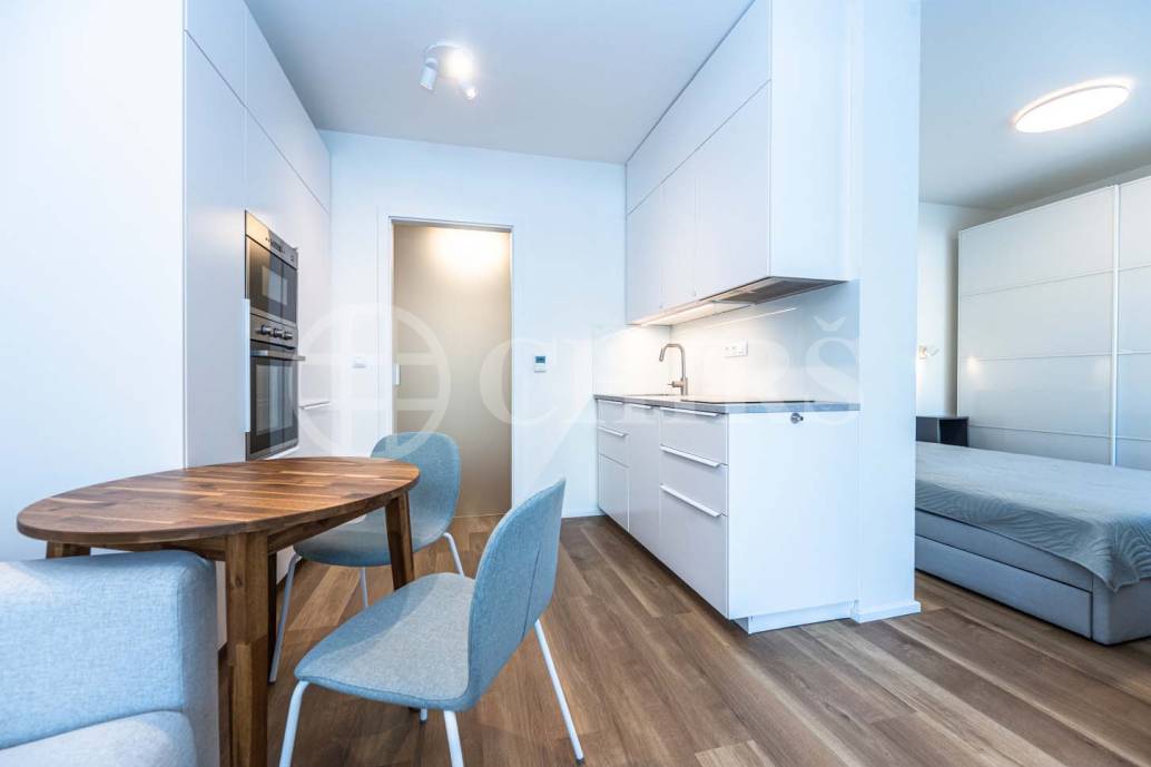 Pronájem bytu 1+kk s balkonem, OV, 42m2, ul. V Háji 1633/12, Praha 7 - Holešovice