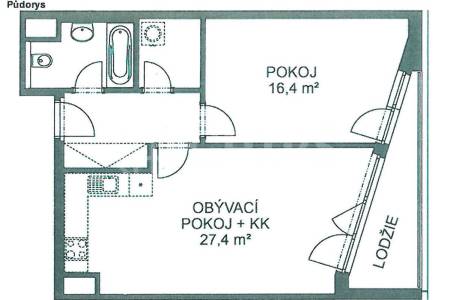 Pronájem bytu 2+kk s lodžií a garážovým stáním, OV, 61m2, ul. Míšovická 492/1, Praha 5 - Zličín