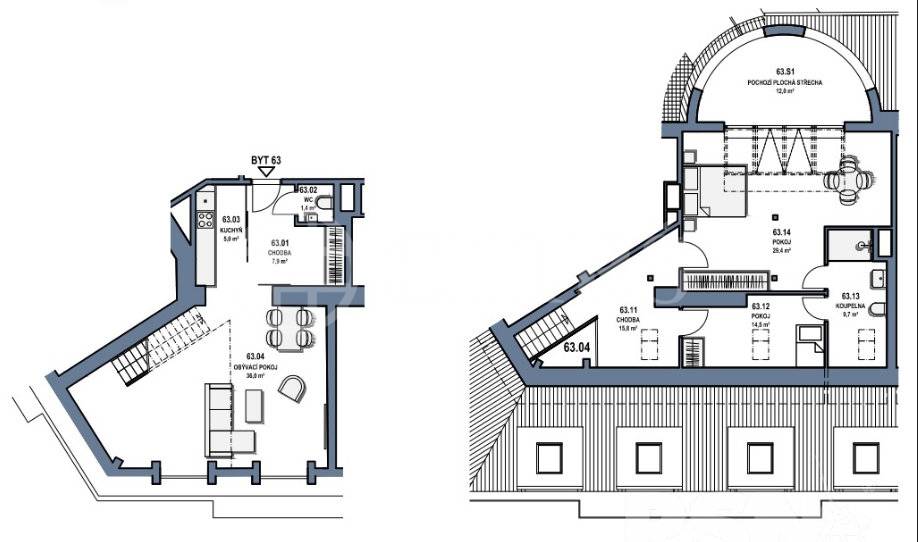 Prodej bytu 2+kk/T/G, OV, 135,2 m2, ul. Wuchterlova 584/16, Praha 6-Dejvice