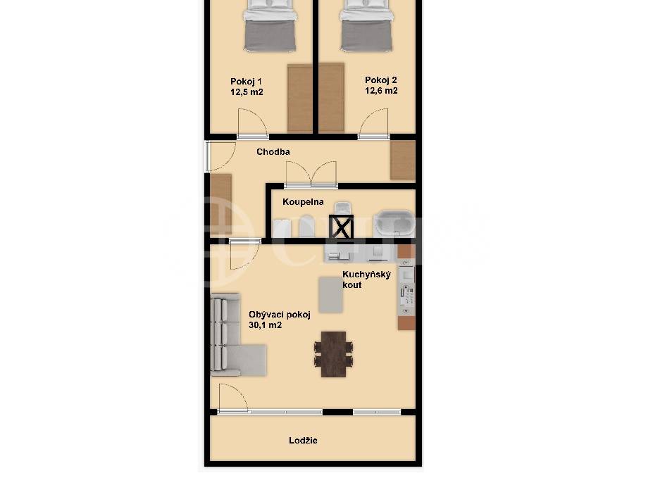 Pronájem bytu 3+kk s lodžií, DV, 72m2, ul. Janského 2370/91, Praha 5 - Stodůlky