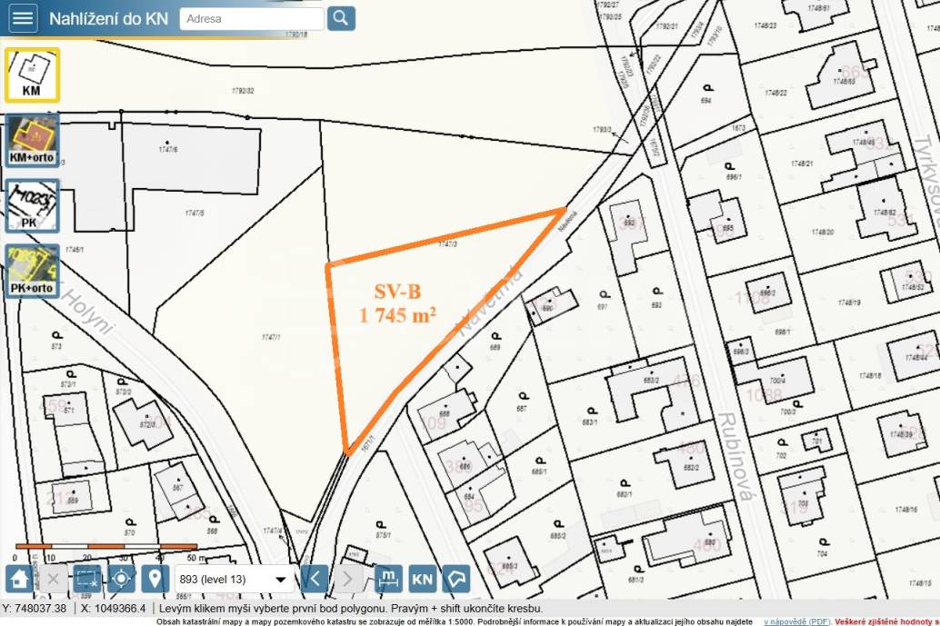 Prodej stavebního pozemku, ÚP - Bydlení, 1745m2, Praha 5 - Slivenec