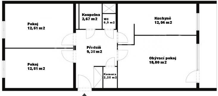 Prodej bytu 3+1/L, OV, 80m2, ul. Křivenická 444/33, Praha 8 - Čimice