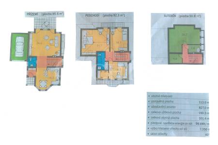 Pronájem rodinného domu 4+1, OV, 230m2, ul. K Rozvodně 1046/1, Praha - Slivenec