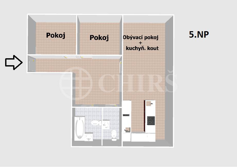 Prodej mezonetového bytu 4+kk, balkón, garážové stání, OV, 110 m2, ul. Předvoje 449/30, Praha 6 - Petřiny