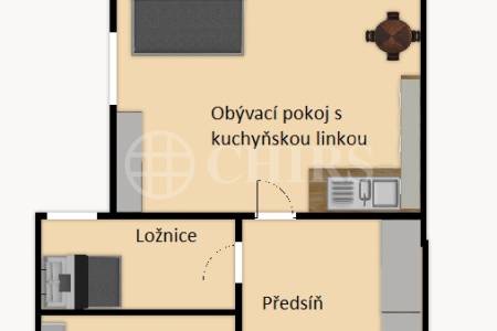 Pronájem bytu 2+kk, OV, 48m2, ul. Bieblova 3335/8, Praha 5-Smíchov