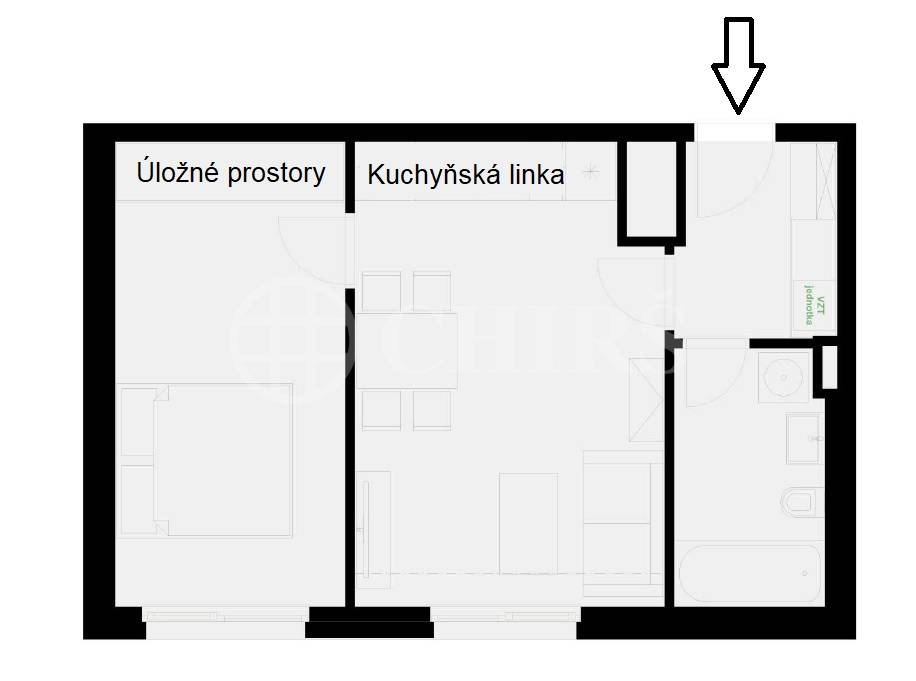 Pronájem bytu 2+kk s garážovým stáním a sklepem, OV, 44 m2, ul. Hábova 3209/5b, Praha 13 - Stodůlky