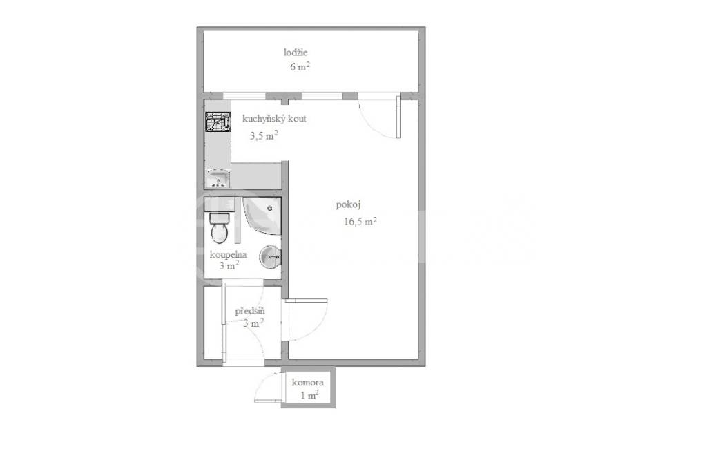 Prodej bytu 1+kk/L, DV, 33m2, ul. Kaplická 846/69, Praha 4 - Podolí