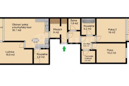 Prodej bytu 2+kk s balkonem a lodžií, OV, 55m2, ul. Jeremiášova 2722/2b, Praha 5 - Stodůlky
