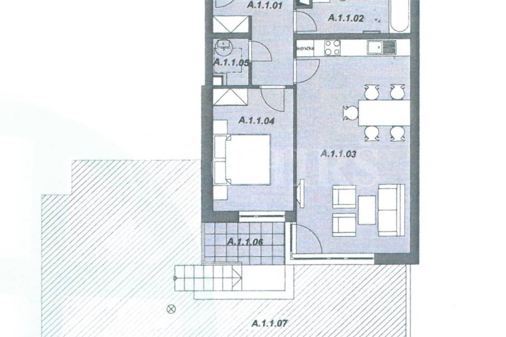 Prodej bytu 2+kk/T/předzahrádka/GS, OV, 61m2, ul. Na Návsi 525/6, Praha 10 - Dolní Měcholupy