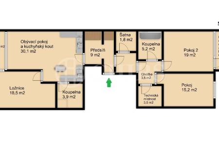 Prodej bytu 4+kk s balkonem a lodžií, OV, 109m2, ul. Jeremiášova 2722/2b, Praha 5 - Stodůlky