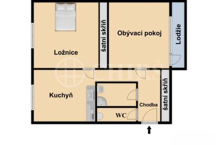Pronájem bytu 2+1 s lodžií , OV, 53 m2, ul. Zvonková, Praha 10 - Záběhlice