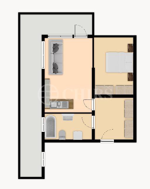 Prodej bytu 2+kk s terasou, OV, 48m2, ul. Svitákova 2818/9, Praha 5 - Stodůlky