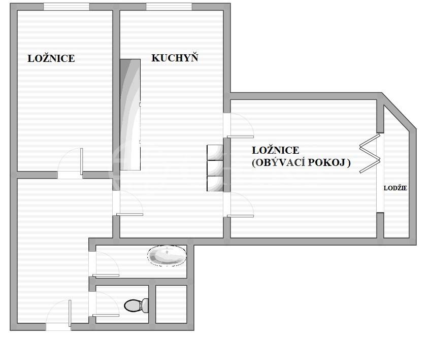 Pronájem bytu 2+1 s lodžií, OV, 66m2, ul. Volutová 2520/10, Praha 5 - Hůrka