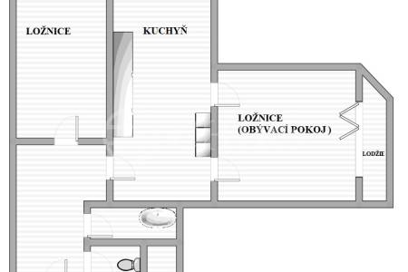 Pronájem bytu 2+1 s lodžií, OV, 66m2, ul. Volutová 2520/10, Praha 5 - Hůrka