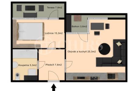 Prodej bytu 2+kk s lodžií a terasou, OV, 57m2, ul. Švejcarovo náměstí 2660/1, Praha 5 - Stodůlky