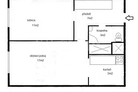 Prodej bytu 2+kk, OV, 43m2, ul. Jakobiho 330, Praha 10 - Petrovice