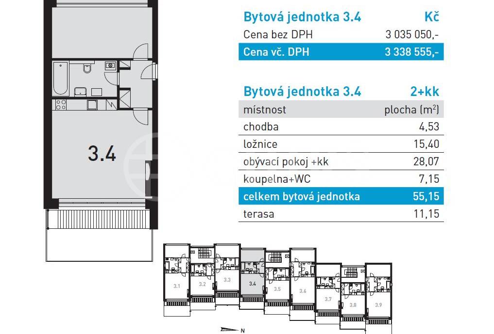 Prodej bytu 2+kk, 55,15m2/T v rezidenci nad Máchovým jezerem