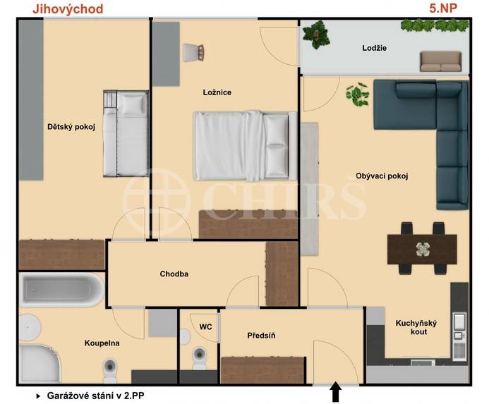 Pronájem bytu 3+kk s lodžií, OV, 90m2, ul. Jeremiášova 2722/2b, Praha 5 - Stodůlky