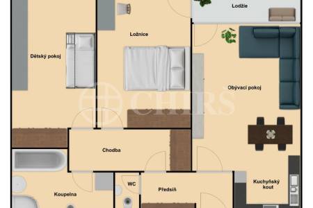 Pronájem bytu 3+kk s lodžií, OV, 90m2, ul. Jeremiášova 2722/2b, Praha 5 - Stodůlky