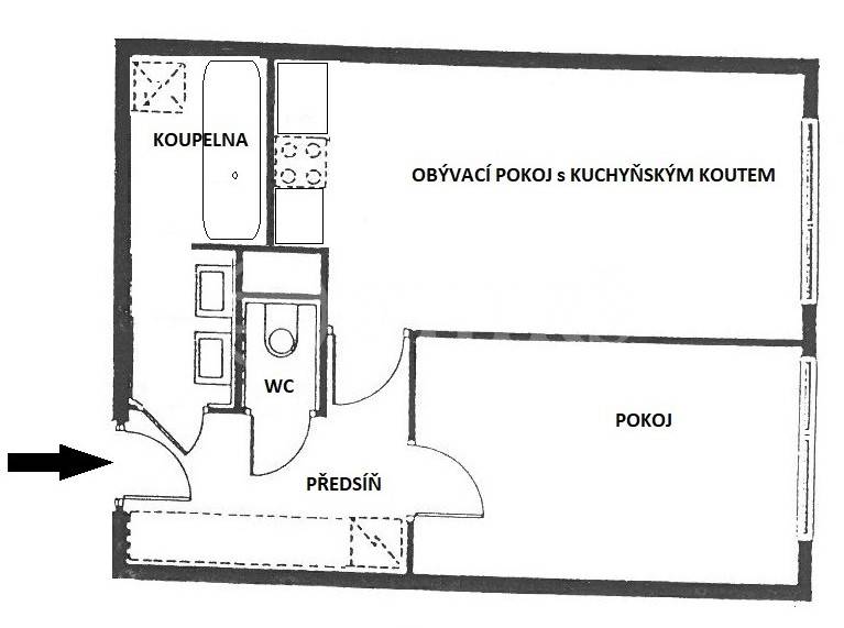 Pronájem bytu 2+kk, OV, 43m2, ul. Pavrovského 2557/16, Praha 5 - Stodůlky