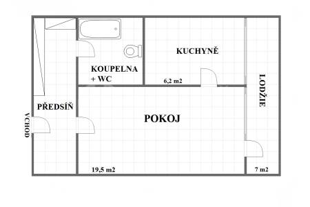 Prodej velkého bytu 50 m2, 1+1/L, OV, V Štíhlách, Praha 4 - Krč