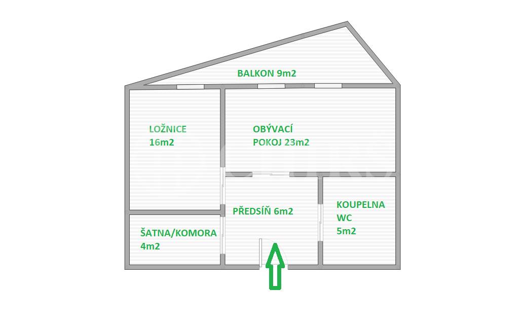 Prodej bytu 2+kk s balkonem a garážovým stáním, OV, 58m2, ul. Karla Kryla 2679/7, Praha 5 - Stodůlky