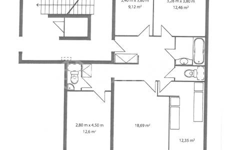 Pronájem bytu 4+1 s lodžií, DV, 86m2, ul. Fantova 1782/32, Praha 13 - Luka