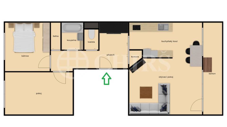 Prodej bytu 3+kk s lodžií a sklepem, OV, 84m2, ul. Ovčí hájek 2167/32, Praha 5 - Stodůlky