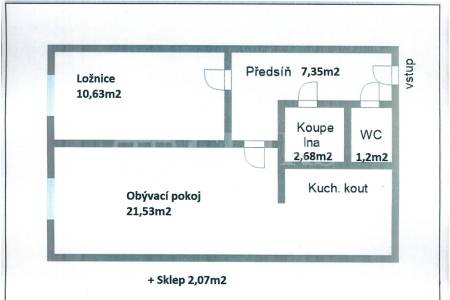 Prodej bytu 2+kk, DV, 43m2, ul. Píškova 1955/30, Praha 13 - Lužiny