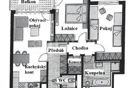 Prodej bytu 3+kk s balkonem, OV, 80m2, ul. Jeremiášova 2722/2b, Praha 5 - Stodůlky