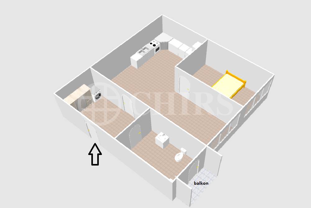 Pronájem bytu 2+kk s balkonem, OV, 50 m2, ul. Buzulucká 570/8, Praha 6 – Dejvice