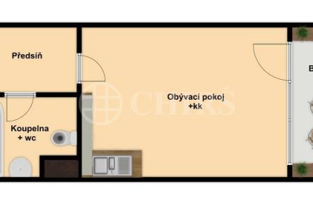 Pronájem bytu 1+kk s balkonem, OV, 35m2, ul. Lázeňská 2038, Slaný