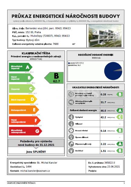 Pronájem bytu 3+kk, OV, 60m2, ul. Dostalové 1283/8, Praha 5 - Hlubočepy