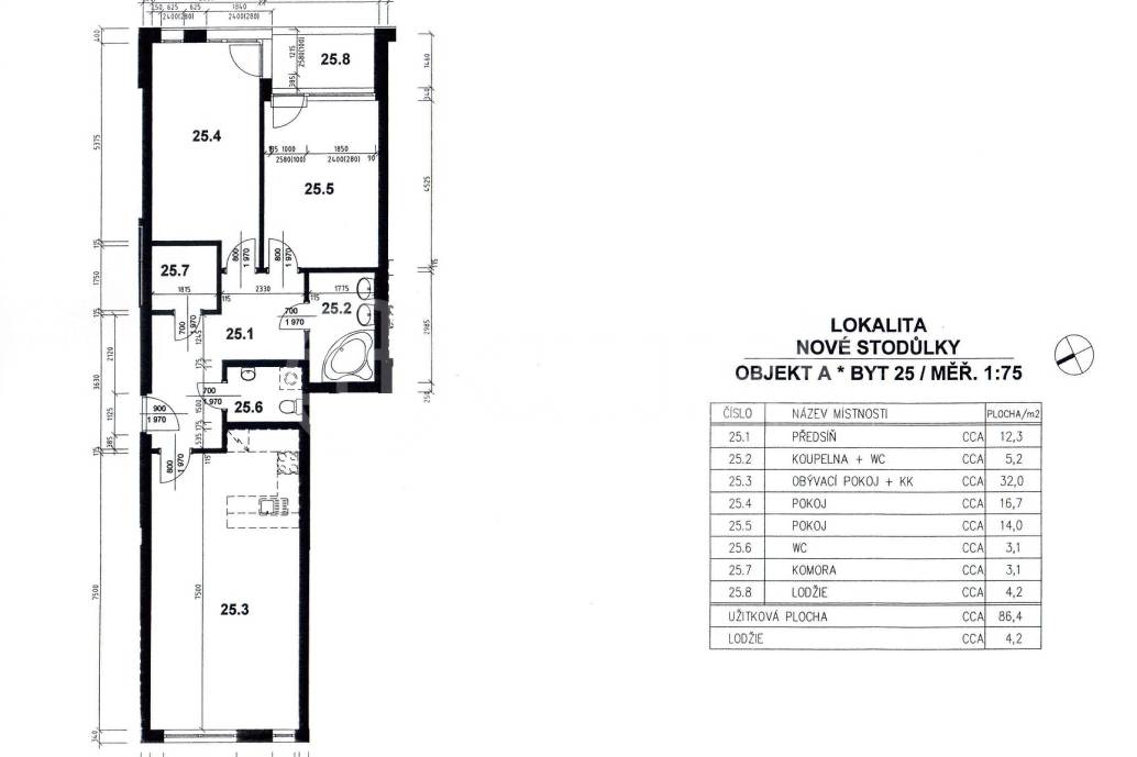 Prodej bytu 3+kk s lodžií, OV, 90m2, ul. Raichlova 2609/15, Praha 5 - Stodůlky