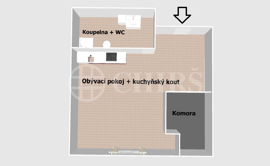 Pronájem bytu 1+kk, OV, 30m2, Závěrka 630/2, Praha 6 - Břevnov