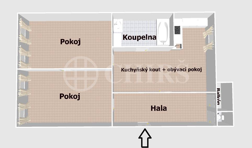 Prodej bytu 3+kk s balkónem, 90 m2, OV, ul. Generála Píky 549/4, Praha 6 - Dejvice