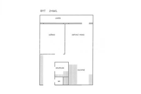 Pronájem bytu 2+kk s lodžií, OV, 40m2, ul. Bítovská 1212/10, Praha 4 - Michle