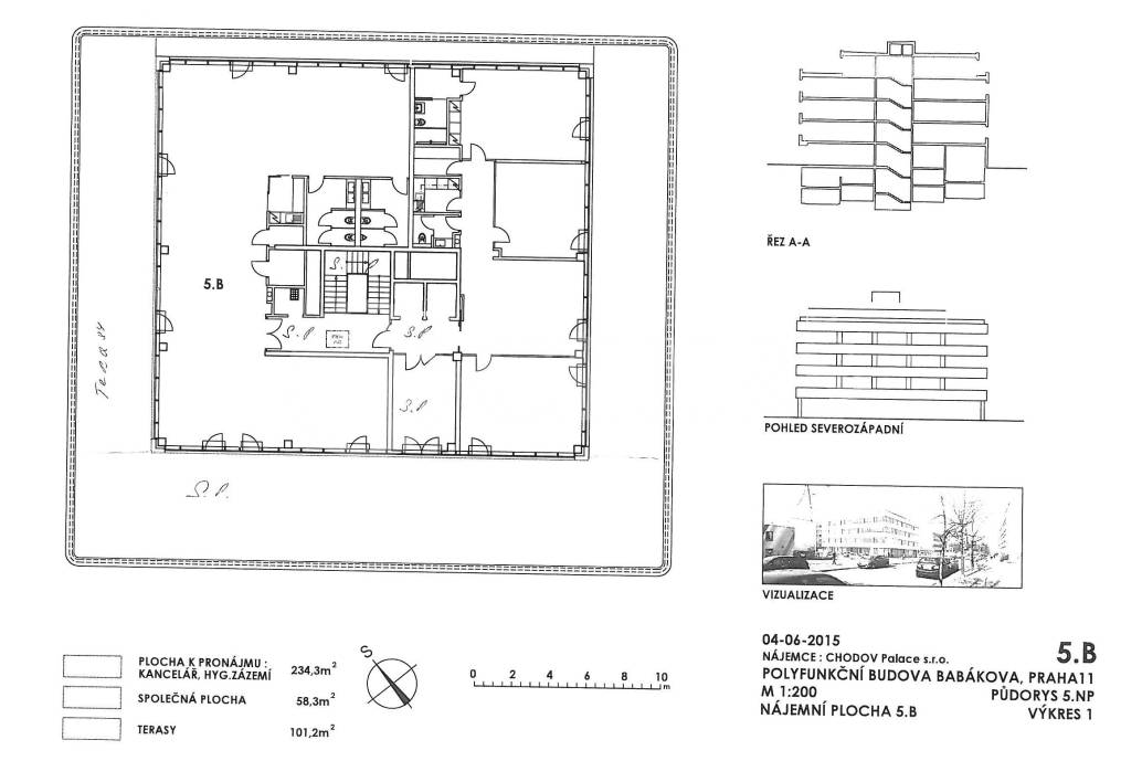 Pronájem komerčního objektu, 800m2, ul. Babákova 2150/2, Praha 11 - Chodov