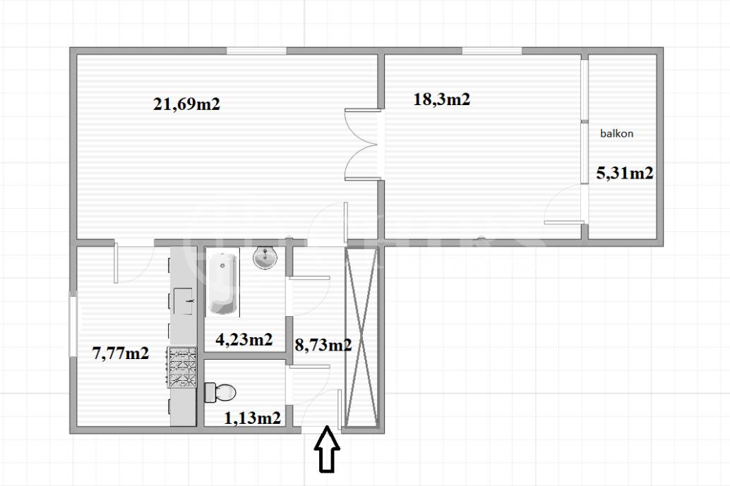 Pronájem bytu 2+1 s balkonem, OV, 66m2, ul. Sluneční nám. 2563/1, Praha 5 - Stodůlky