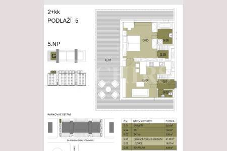 Prodej bytu 2+kk/T, OV, 52+ 46 m2, ul. Za Vokovickou vozovnou 4/257, P6 - Veleslavín