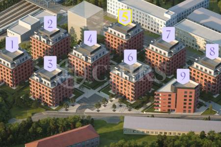 Prodej novostavby bytu 2+kk se zahradou, terasou, lodžií, sklepem a garážovým stáním, DV, 64 m2, Praha 10 - Vršovice