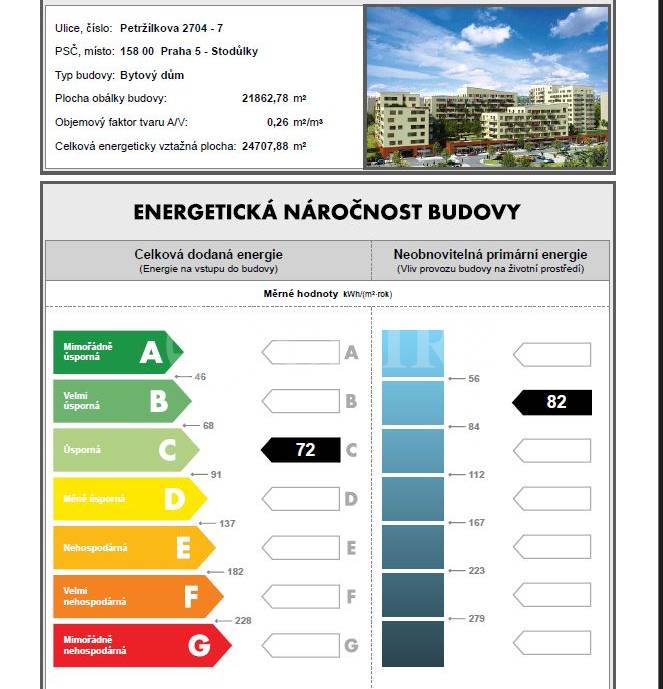 Pronájem bytu 2+kk s balkonem a garážovým stáním, OV, 58m2, ul. Petržílkova 2705/32, Praha 5 - Hůrka