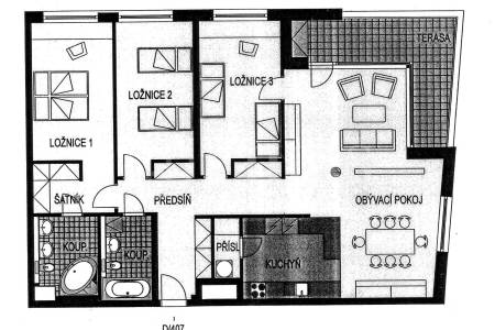 Prodej bytu 4+kk/T, OV, 116m2 + 14m2, ul. Tibetská 806/2, P-6 Vokovice